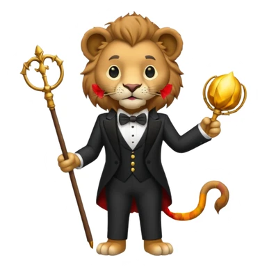 Magician lion body sticker