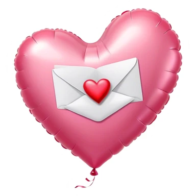 love letter in pink and red metallic heart-shaped balloons sticker