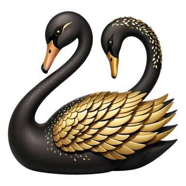 Shining black swan with gold sparkling details  sticker