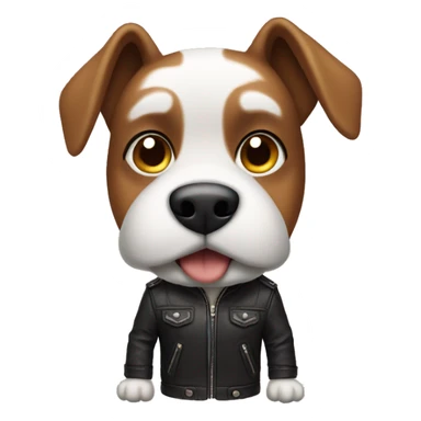 dog with leather jacket sticker