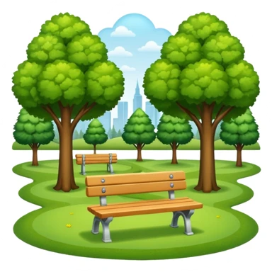 park with benches sticker