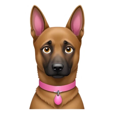 Belgian malinois pink collar sticker