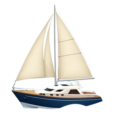 Yacht in waves and frangipania flowers  sticker