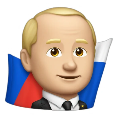 Vladimir Poutine et drapeau russe sticker