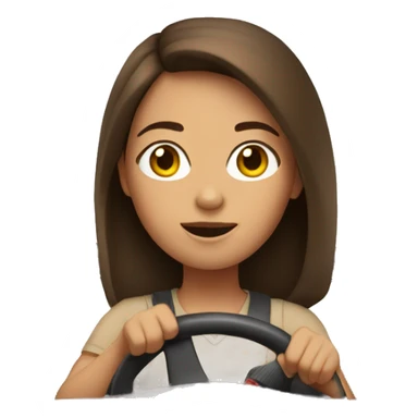 Girl with brown hair driving a car sticker