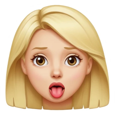 Blonde girl sticking tongue out and rolling her eyes sticker