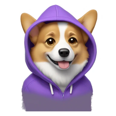 Corgi wearing a purple hoodie  sticker