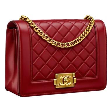 chanel le boy dark red bag gold hardware sticker