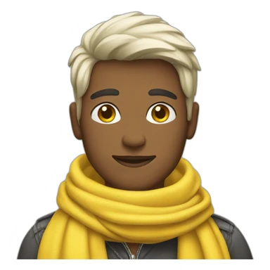 Gay person with yellow scarf sticker