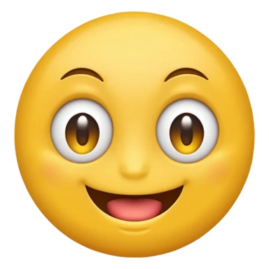 Round yellow emoji with two awesome eyes and awesome mouth sticker
