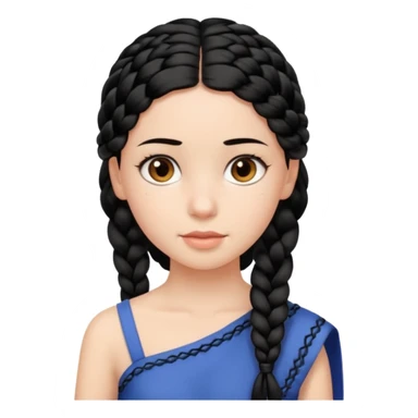 Girl with black braid  on one shoulder  sticker