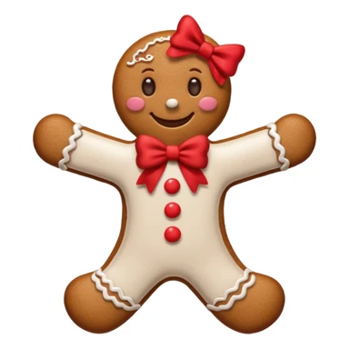 Gingerbread man with a red bow sticker