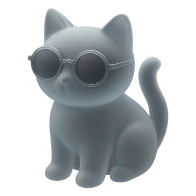 matte glass style cat wearing sunglasses sticker
