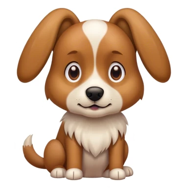 brown dog with floppy ears with white body sticker