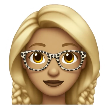 Dark blonde with animal print glasses sticker