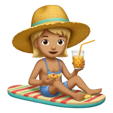 Gars Créole réunionnais chapeau paille tong au pieds  sticker