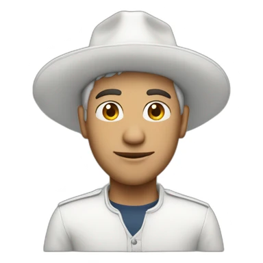 Man wearing a pointy white hat sticker