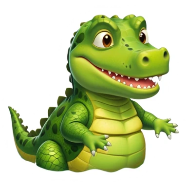 Green Shrekodil (mix of Shrek and crocodile) swimming breaststroke in a puddle sticker