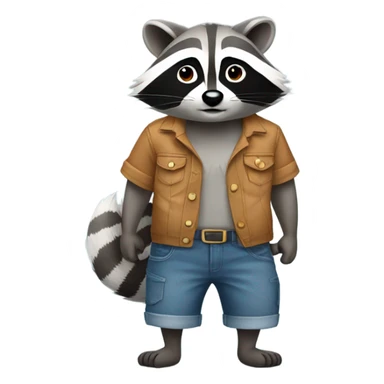 Raccoon wearing jorts  sticker