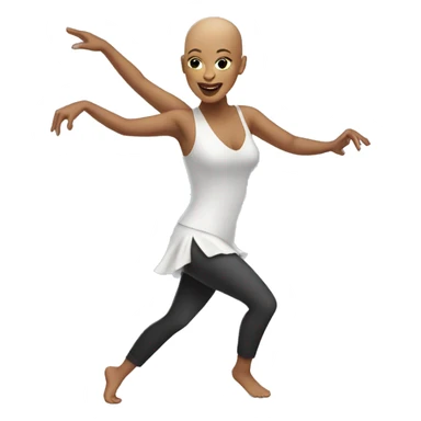 Bald woman dancing sticker