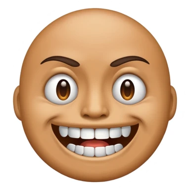 grimacing emoji with silver teeth sticker
