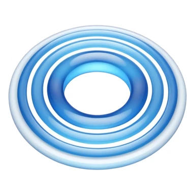 iOS-style 3D emoji: expanding ripple rings in mid-air, fading in color and opacity as they move outward from a small central source sticker