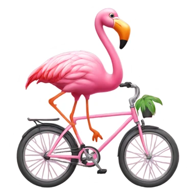 pink flamingo riding bike sticker