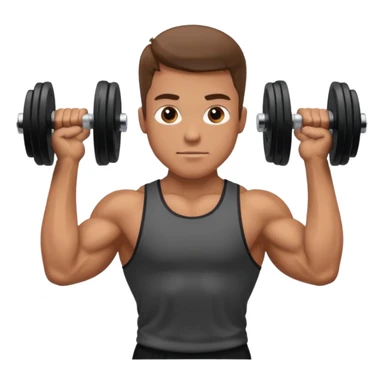 a man lifting dumbbell in gym  sticker