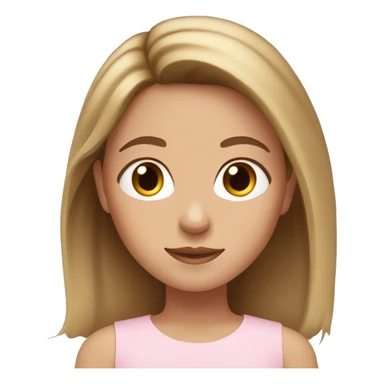 A girl with hazel eyes brown hair with blonde highlights wearing a light pink top sticker