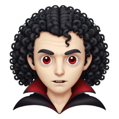 curly vampire with head optical sticker