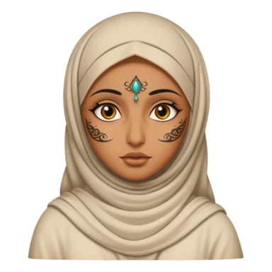 arab ancient GIRL with tatooed niquab sticker