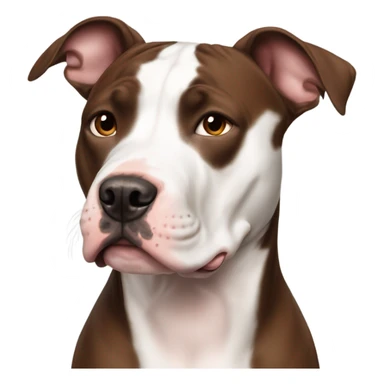 White and dark brown reddish markings pitbull cropped ears sticker