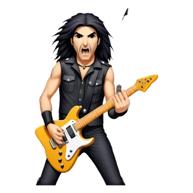 Icon for Heavy Metal: Anthrax band performing live on stage with electric guitars, drums, and a vocalist. The crowd is energetic, with heavy metal vibes. The design should capture the raw power and intensity of a live metal concert. Transparent background. sticker