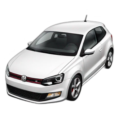 White Volkswagen Polo 5 gti sticker
