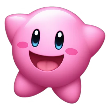 cute happy Kirby jumping on a star sticker