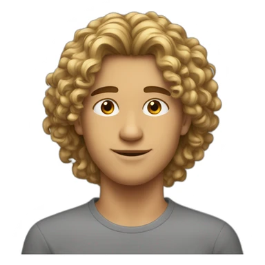 Jeune homme 19 ans algérien avec des cheveux long bouclé sticker