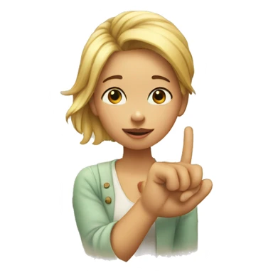 Girl with finger doing the shh sign sticker