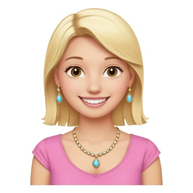 phone selfie blonde jewelry girl pink top sticker