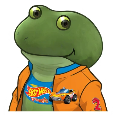 wearing a hot wheels shirt jacket sticker