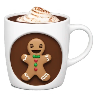 Boho hot chocolate mug with gingerbread man inside  sticker