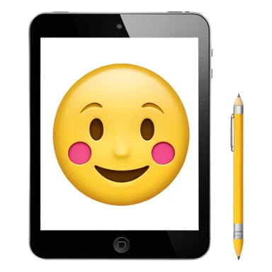 emoji drawing on tablet sticker