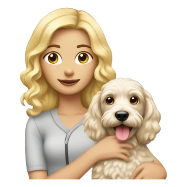 blonde girl with cockapoo sticker