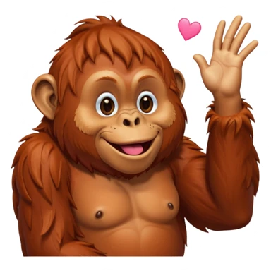 orangutang blowing kiss sticker
