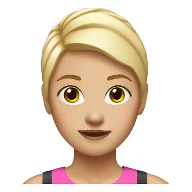 Gym girl with short blonde and pink hair sticker