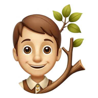 Pinnochio with a branch nose  sticker