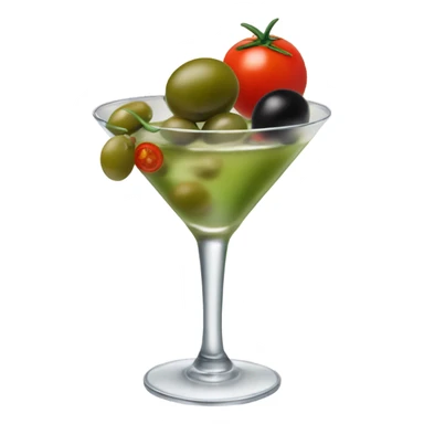 dirty martini with olives and tomatoes sticker