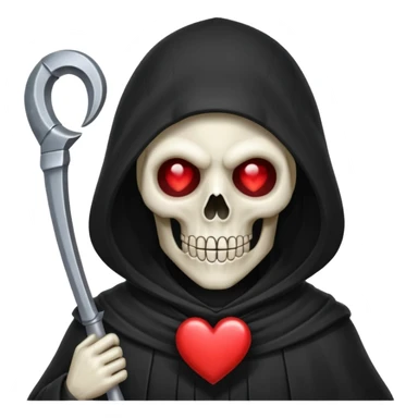 cute reaper portrait with heart eyes  sticker