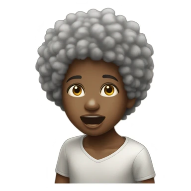 un niño afro picando un ojo sticker