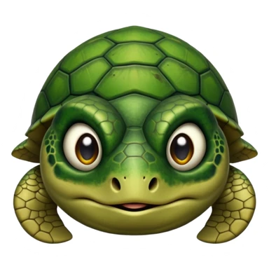 Angry dark green turtle that has half closed eyelids sticker