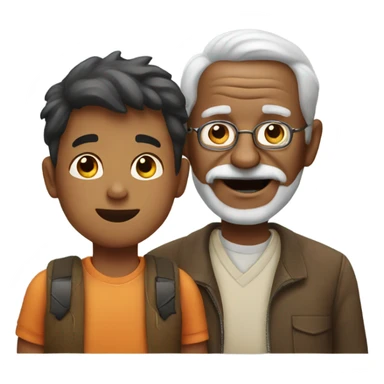  Grandpa with boy sticker